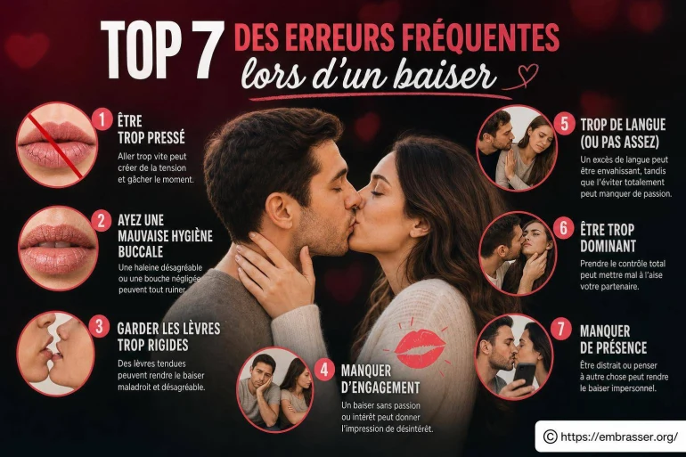 Top 7 des erreurs fréquentes lors d’un baiser à éviter absolument
