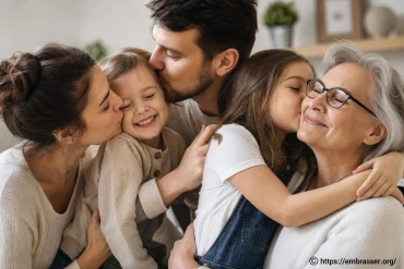 Baiser familial : l’expression de l’amour entre proches