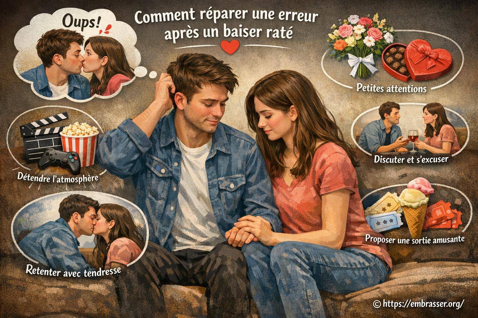 Comment réparer une erreur après un baiser raté ?